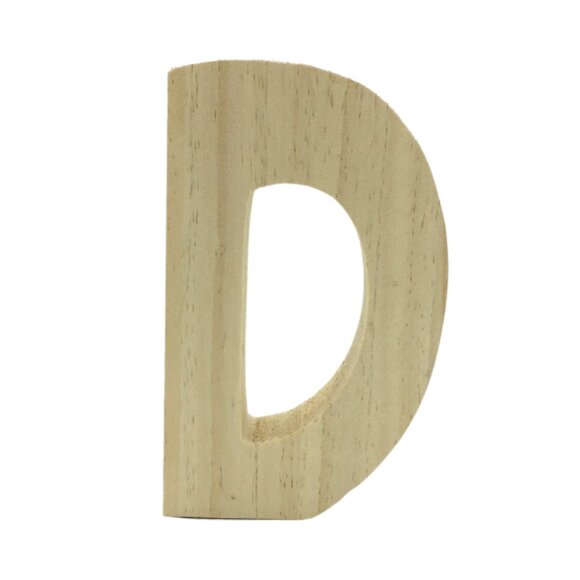 Chunky Unfinished Wood Letter D - 7 3/4 inch - Free Standing - Picture 1 of 1